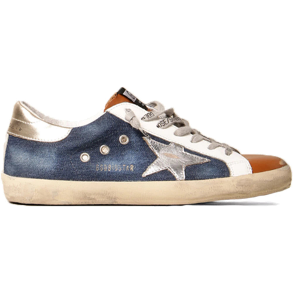 Golden Goose Super-Star Blue Denim Silver Tan