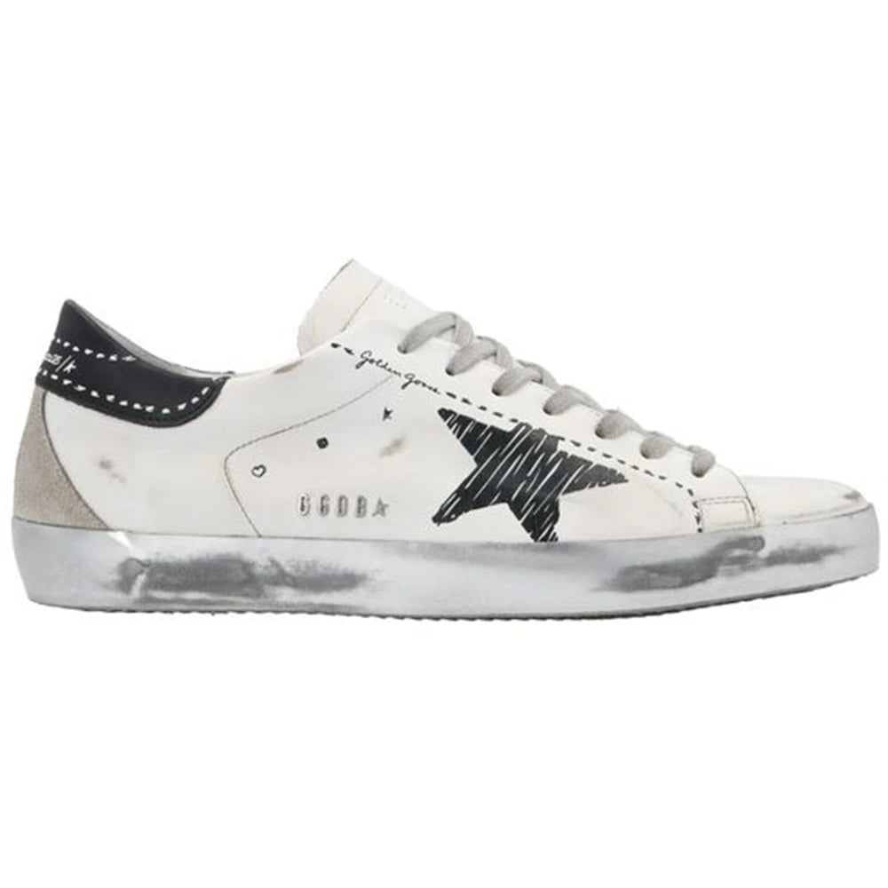Golden Goose Super Star Metal Logo White Black Ice