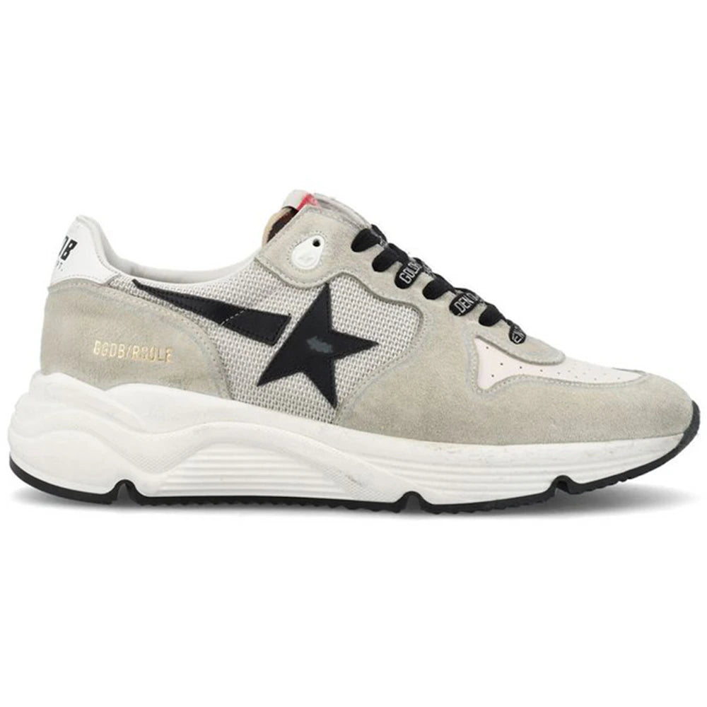 Golden Goose Running Sole Silver Ice Cream Black