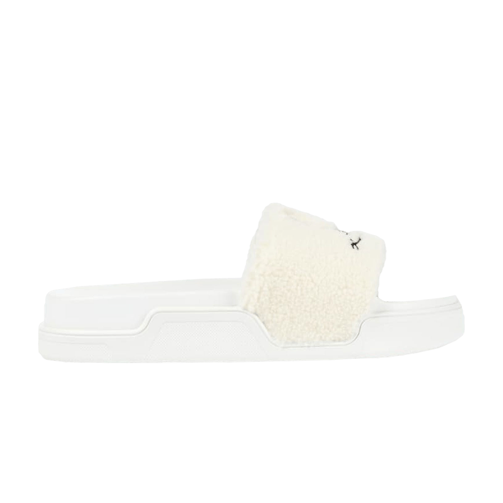Christian Louboutin Navy Pool Flat Slide 'White'