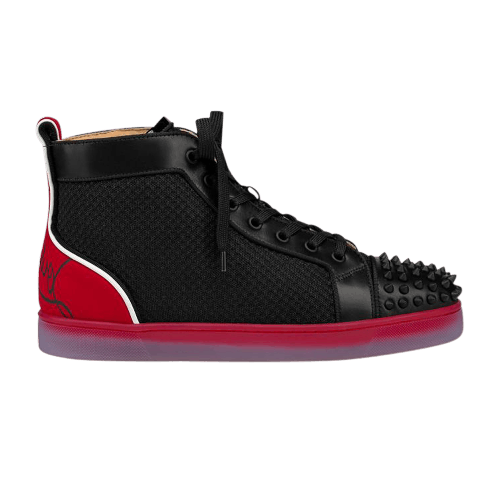Christian Louboutin Louis Flat Calf Spikes High 'Black Red'
