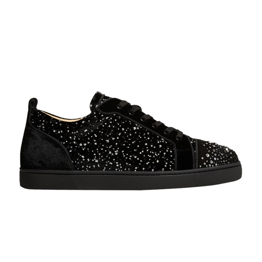 Christian Louboutin Louis Junior Degra Flat Low 'Black Silver Swarovski'