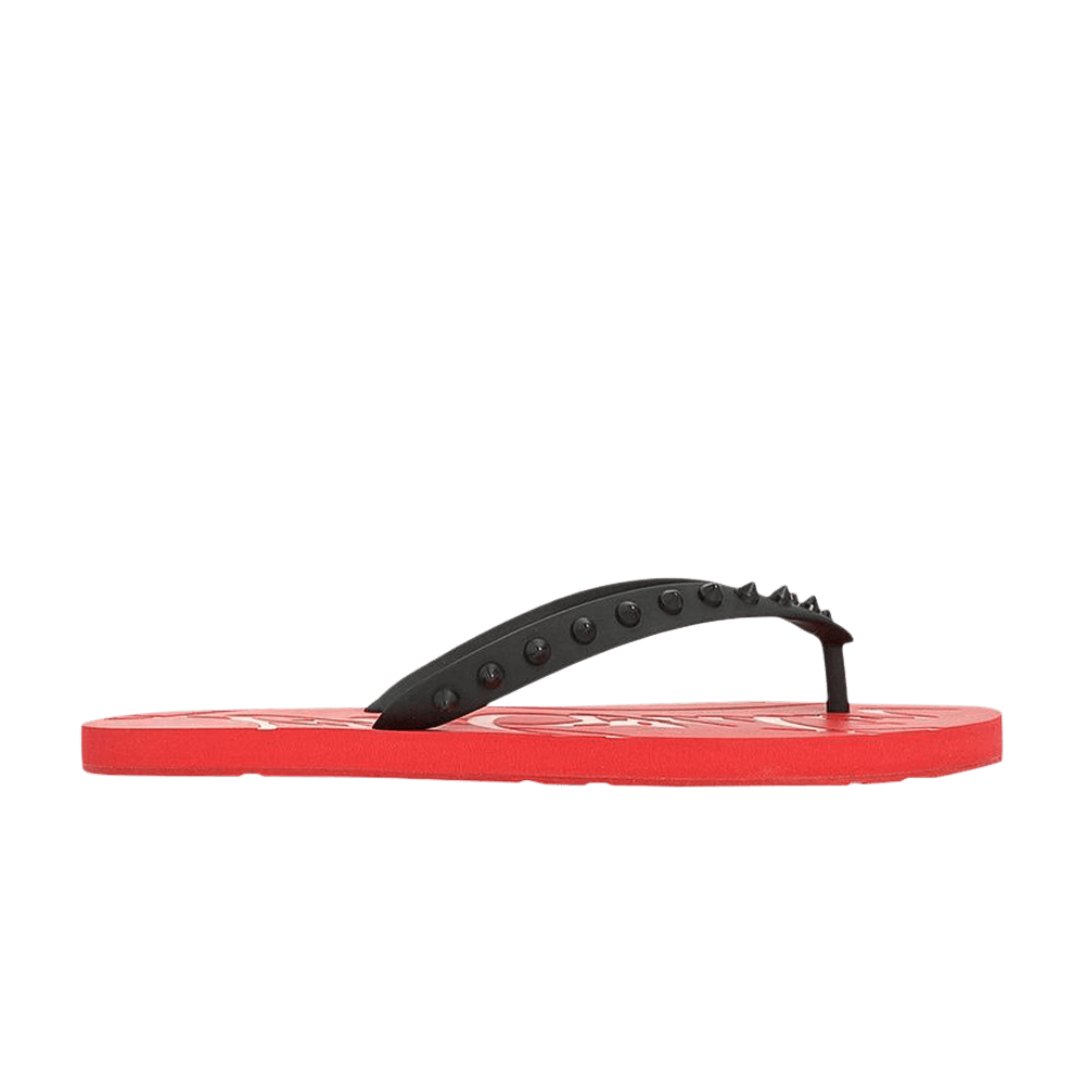 Christian Louboutin Loubi Flip Flat 'Black Red'