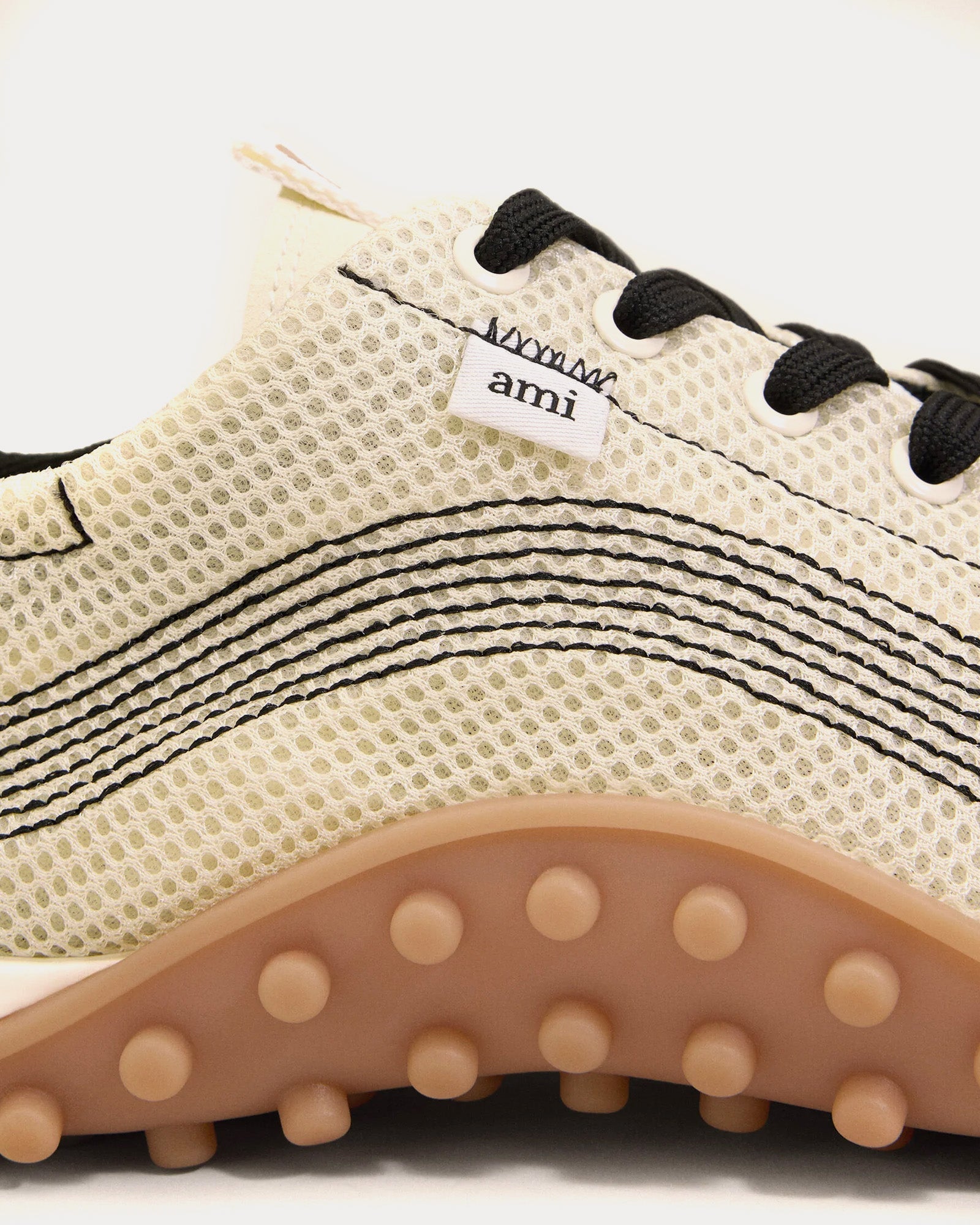 Mirage Mesh White Cream Low Top Sneakers