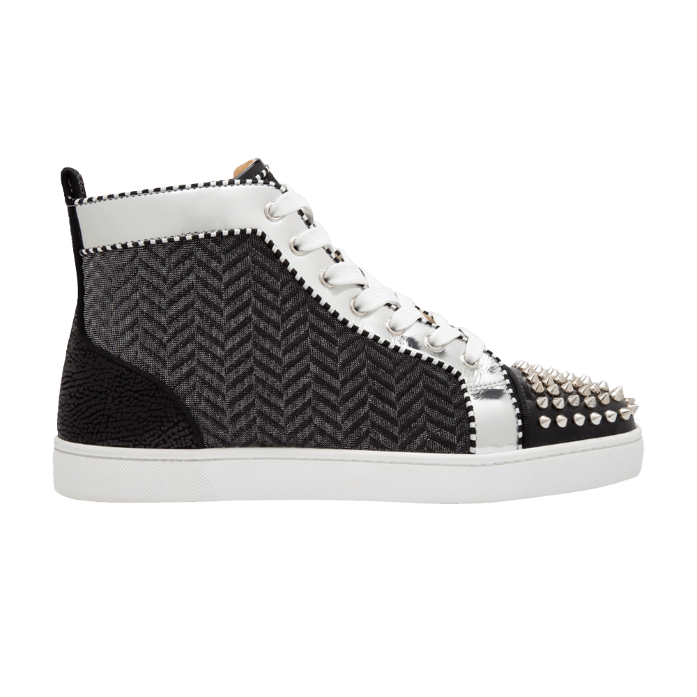 Christian Louboutin Lou Spikes Orlato Flat 'Black Silver'