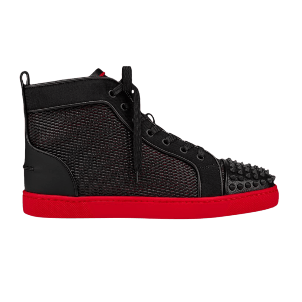 Christian Louboutin Lou Spikes Orlato Flat 'Black Red'
